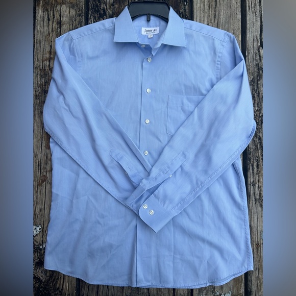 Jimmy Au Beverly Hills Men’s Light Blue Long Sleeve Button Down L Dress Shirt - Picture 3 of 5